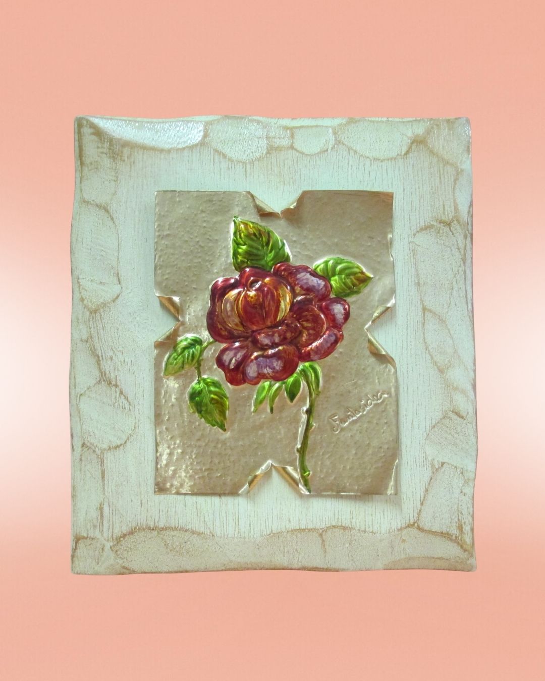 Fiore su lastra di rame (bocciolo)