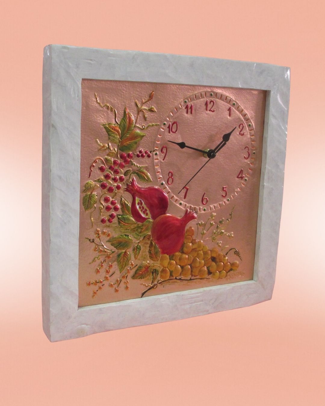 Orologio su rame con frutta ed effetto marmorizzato - immagine 3