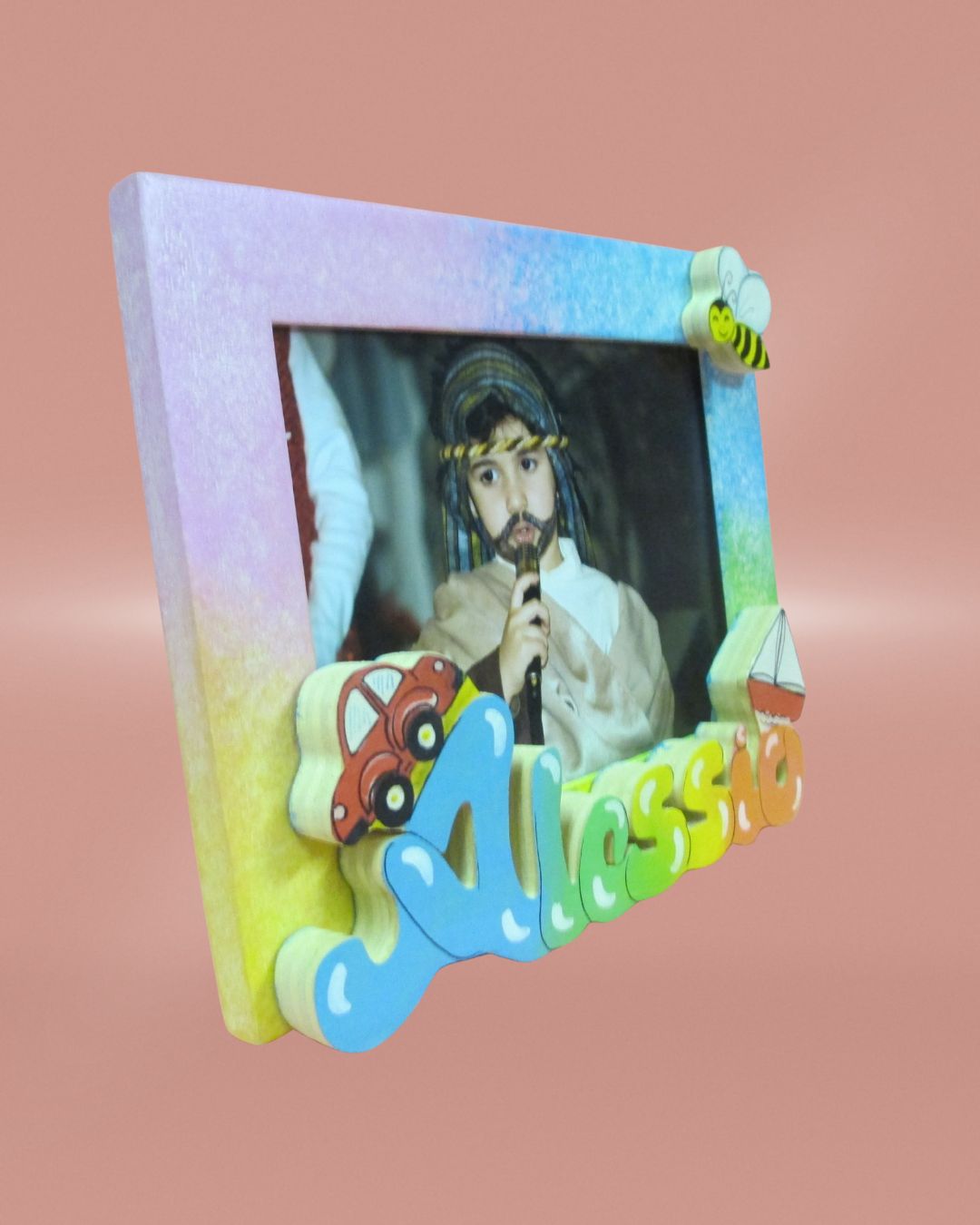 Cornicetta arcobaleno con nome o scritta personalizzata - 7 lettere - immagine 2