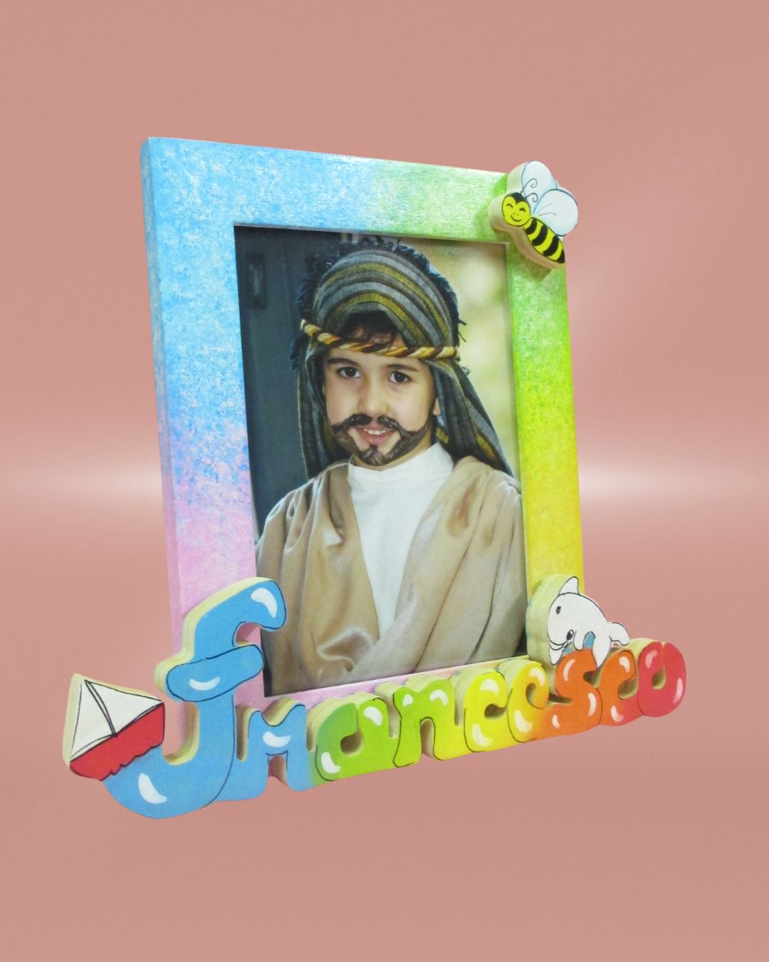 Cornicetta arcobaleno con nome o scritta personalizzata - 9 lettere - immagine 2